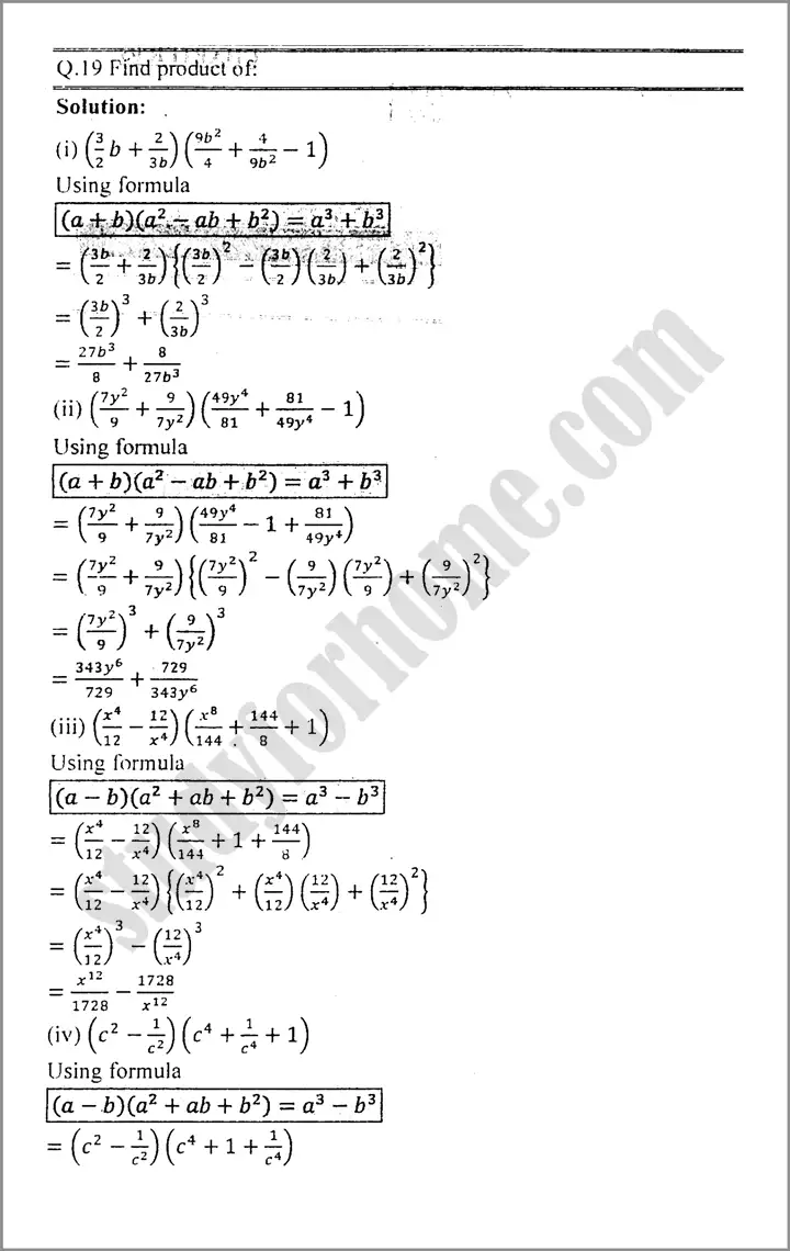 algebraic expression and formulas exercise 3 2 mathematics class 9th 07