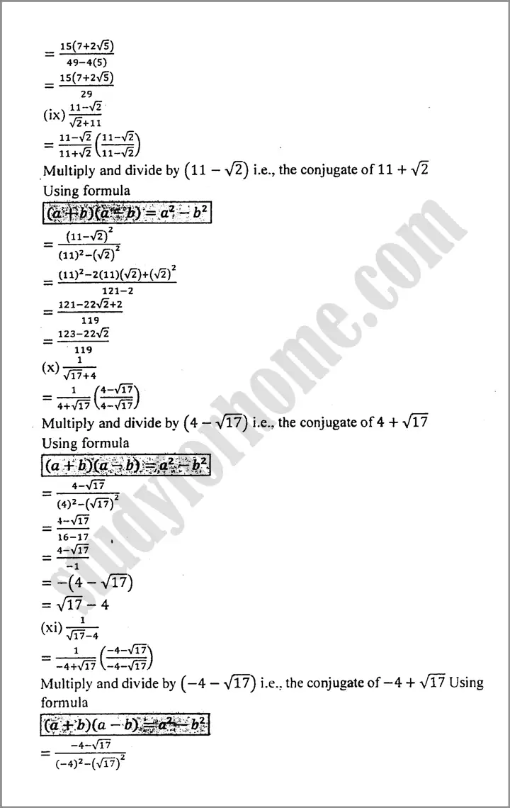 algebraic expression and formulas exercise 3 4 mathematics class 9th 04