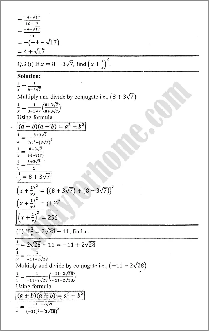 algebraic expression and formulas exercise 3 4 mathematics class 9th 05