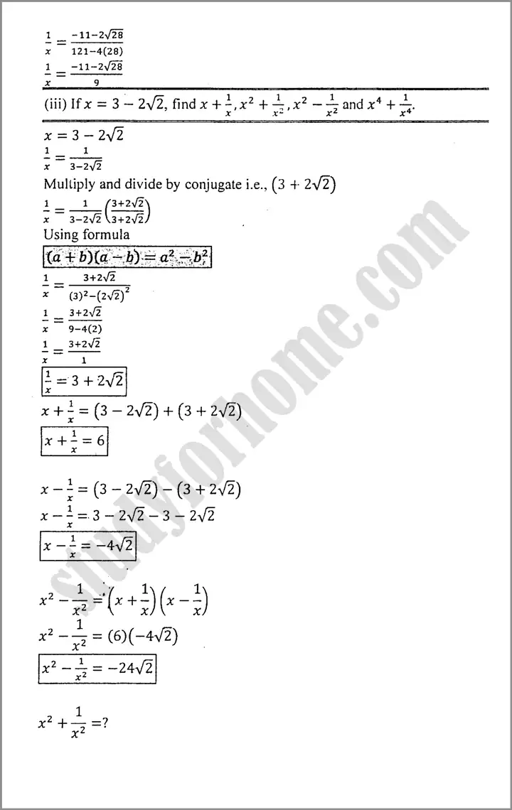 algebraic expression and formulas exercise 3 4 mathematics class 9th 06