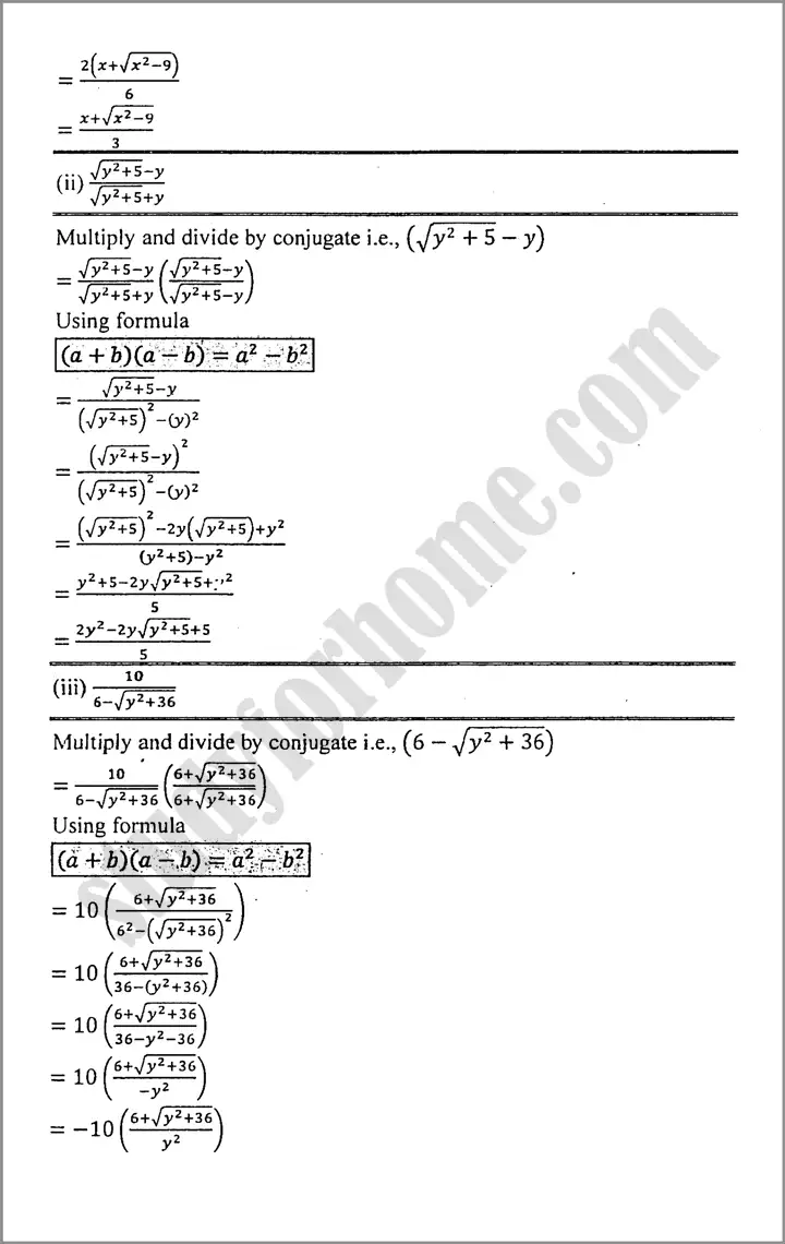 algebraic expression and formulas exercise 3 4 mathematics class 9th 08