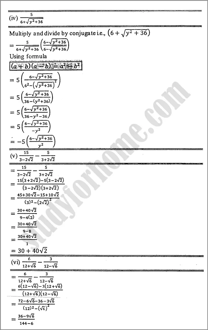 algebraic expression and formulas exercise 3 4 mathematics class 9th 09