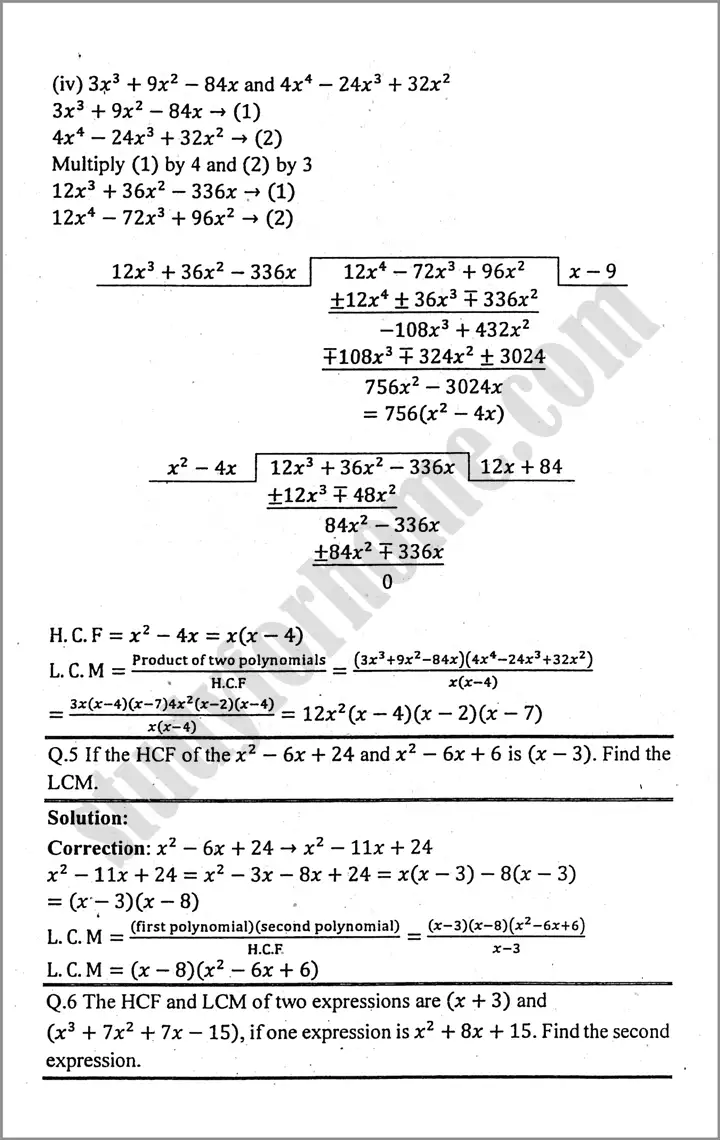 algebraic manipulation exercise 5 1 mathematics class 9th 07