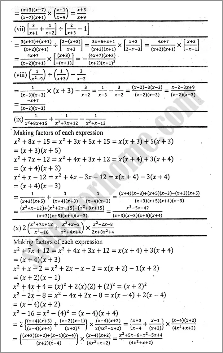 algebraic manipulation exercise 5 2 mathematics class 9th 02