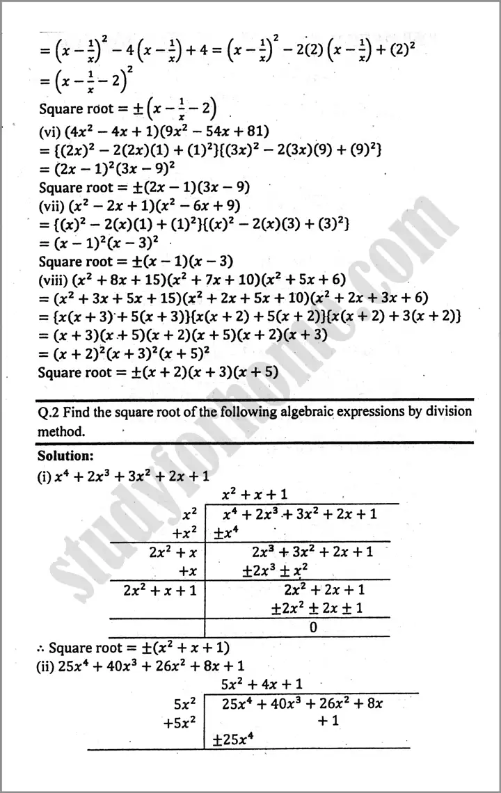 algebraic manipulation exercise 5 3 mathematics class 9th 02