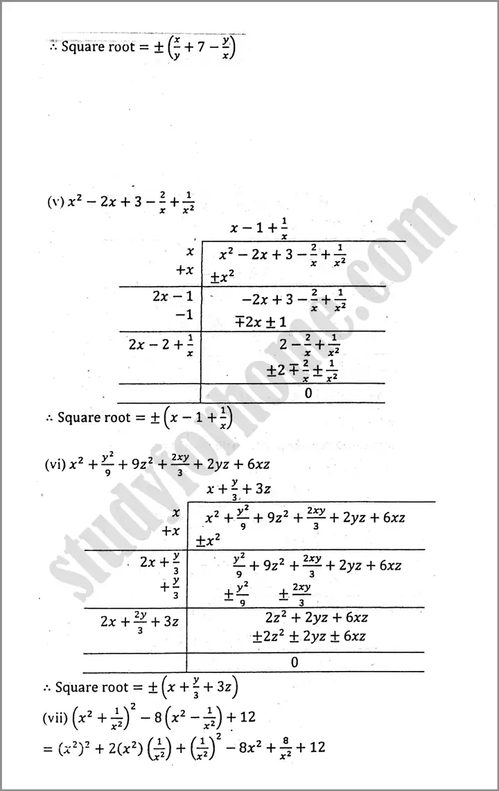 algebraic manipulation exercise 5 3 mathematics class 9th 04