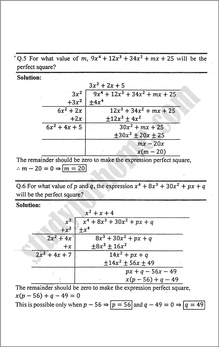 algebraic manipulation exercise 5 3 mathematics class 9th 07