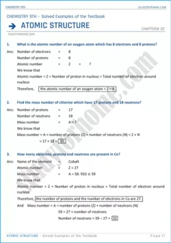 atomic-structure-solved-examples-of-the-textbook-chemistry-class-9th