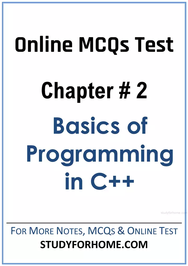 basics-of-programming-in-c++-online-mcqs-test-computer-science-class-10th