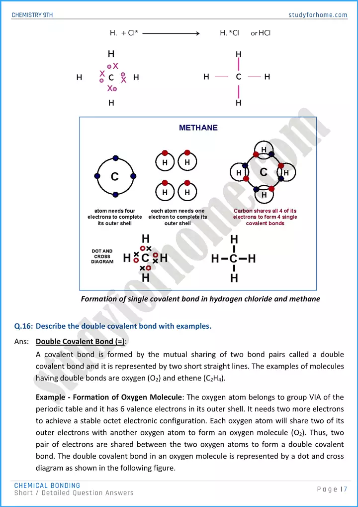 chemical bonding short and detailed question answers chemistry class 9th 07