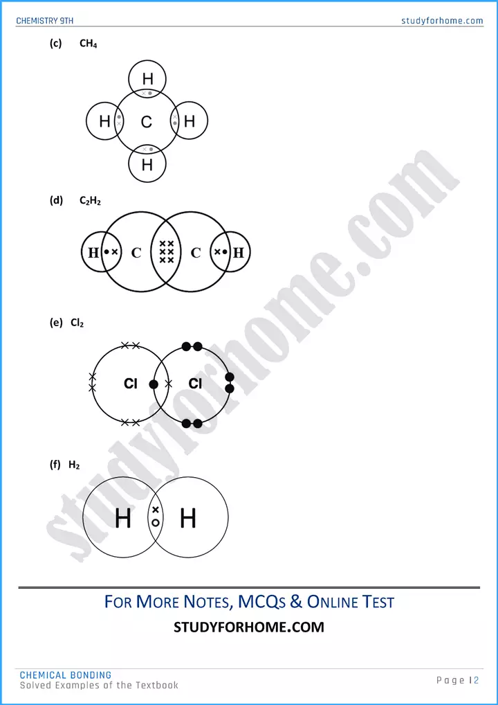 chemical bonding solved examples of the textbook chemistry class 9th 02