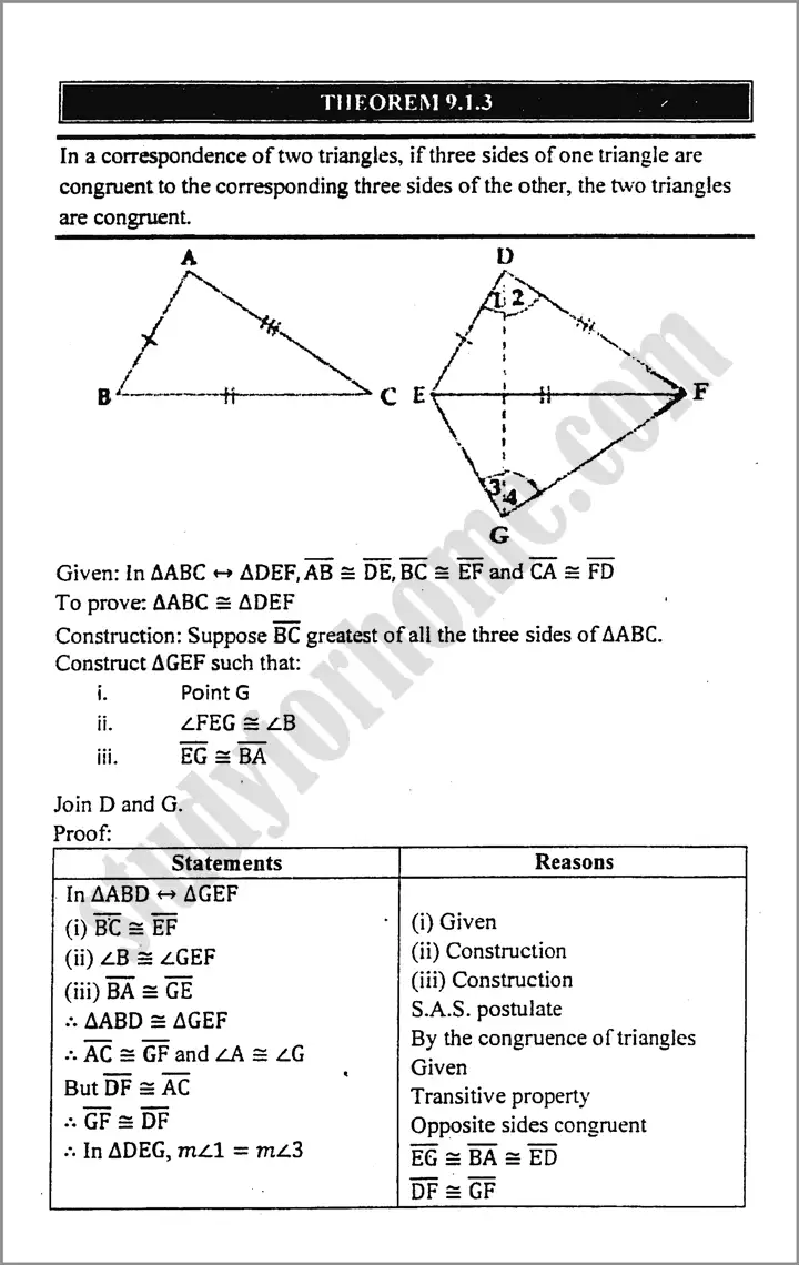 congruent triangles exercise 9 1 mathematics class 9th 03