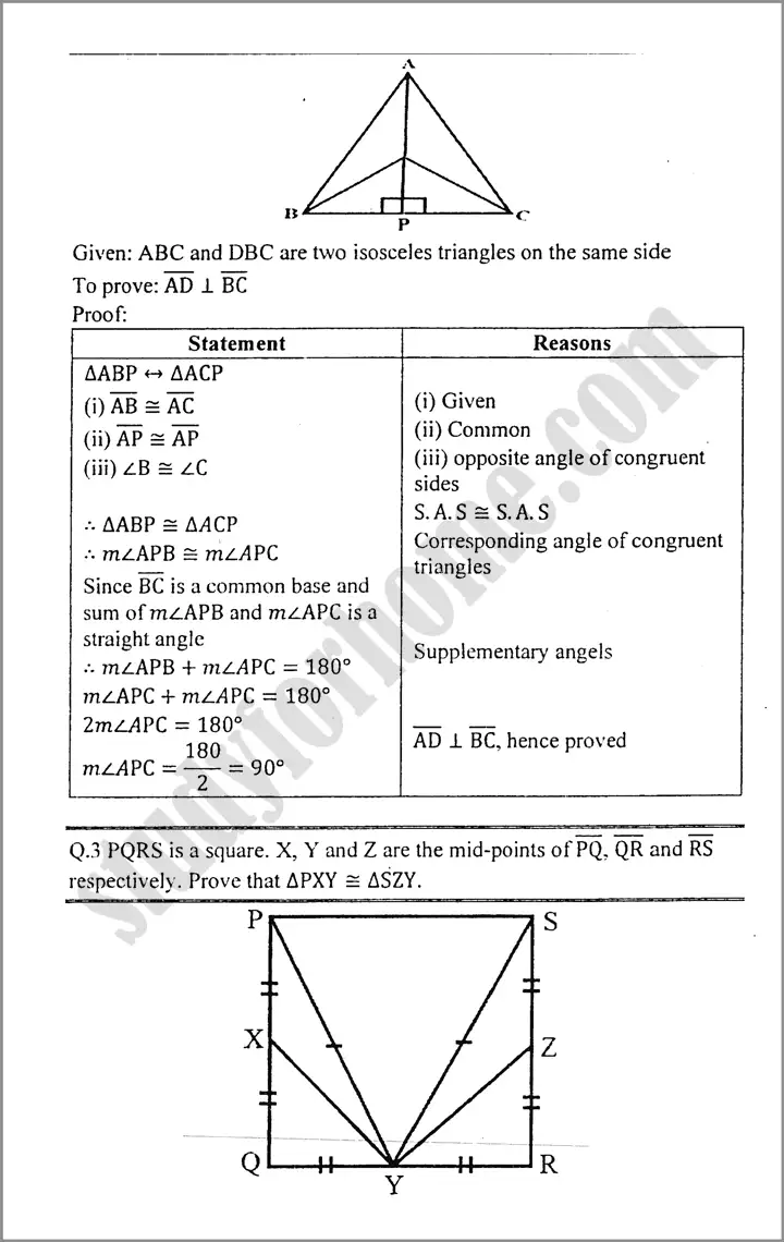 congruent triangles exercise 9 3 mathematics class 9th 02