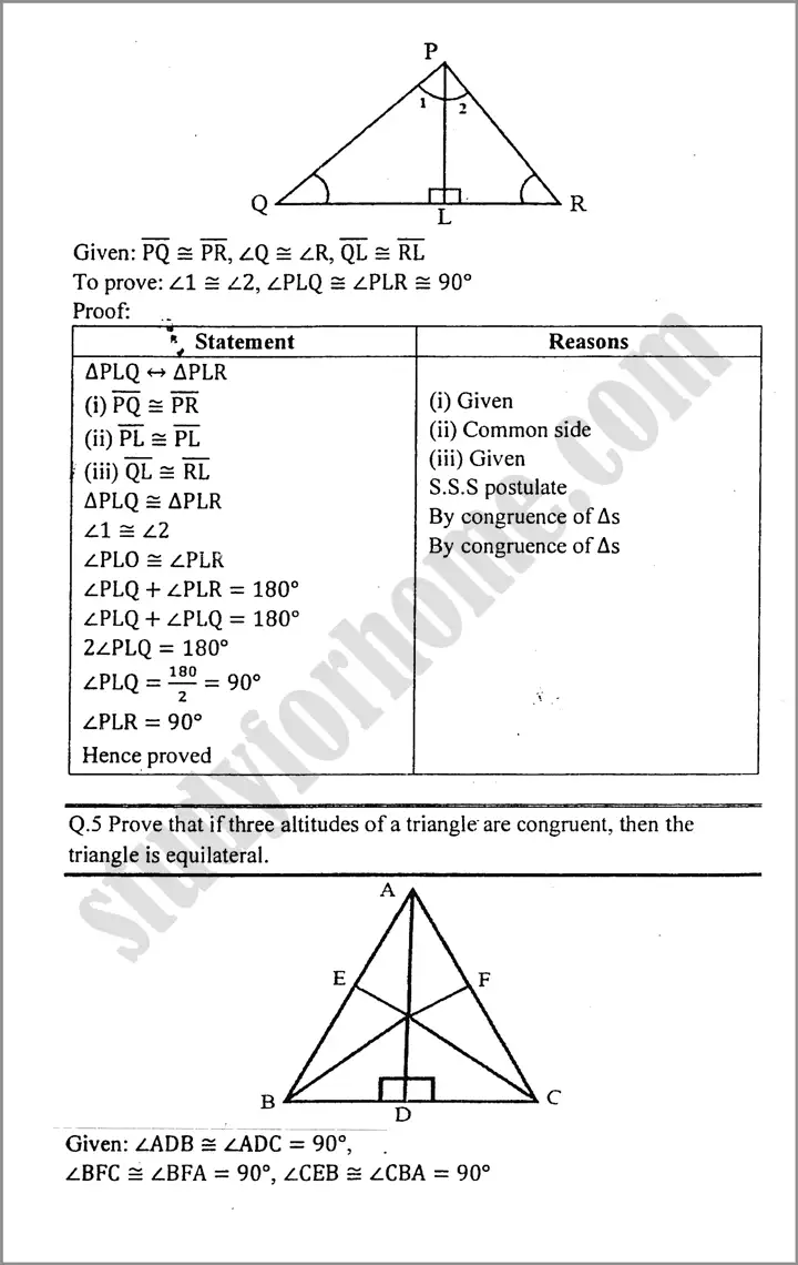 congruent triangles exercise 9 4 mathematics class 9th 03