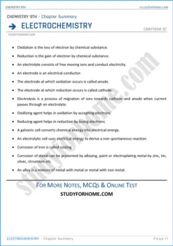 electrochemistry-chapter-summary-chemistry-class-9th