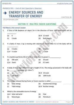 energy-sources-and-transfer-of-energy-end-of-unit-questions-solution-physics-class-9th