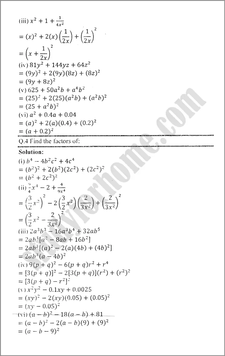 factorization exercise 4 1 mathematics class 9th 02