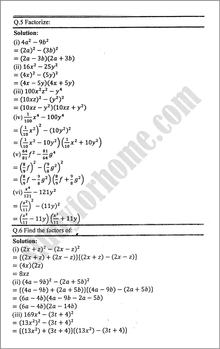 factorization exercise 4 1 mathematics class 9th 03