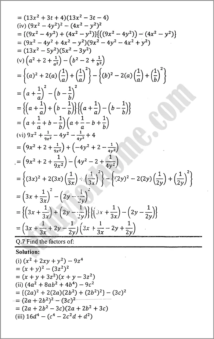 factorization exercise 4 1 mathematics class 9th 04