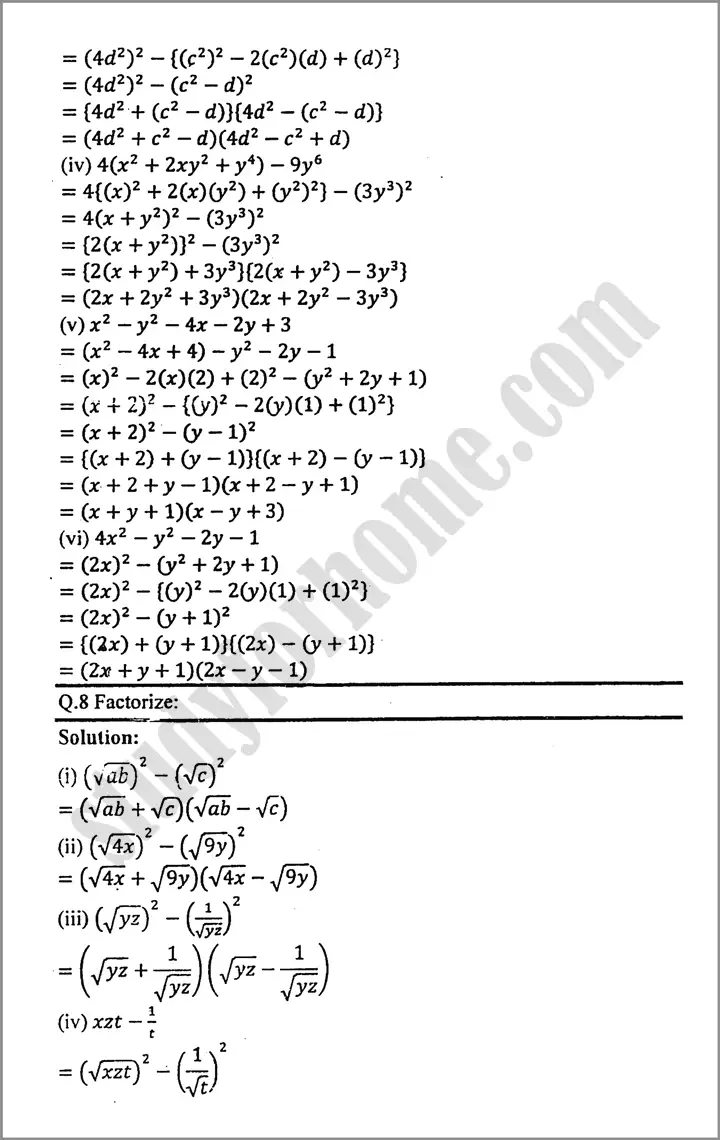 factorization exercise 4 1 mathematics class 9th 05