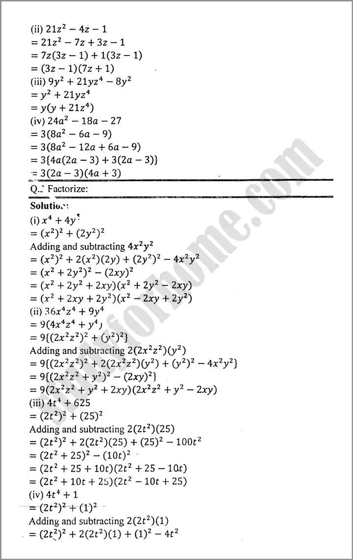 factorization exercise 4 2 mathematics class 9th 02