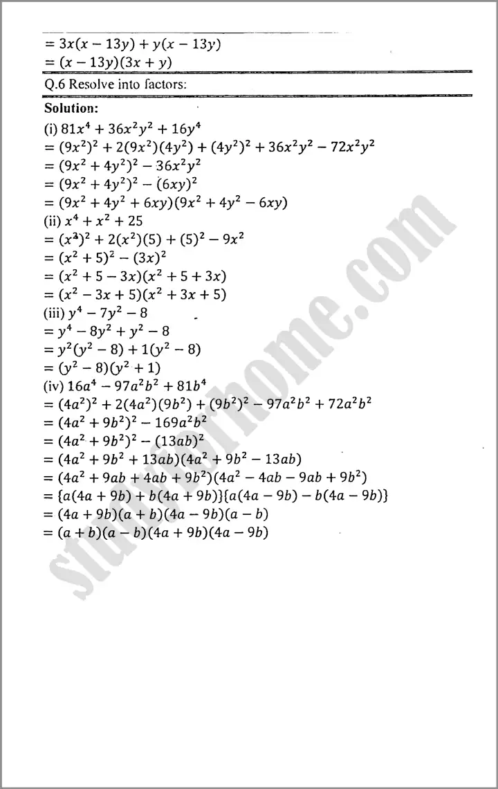 factorization exercise 4 2 mathematics class 9th 04