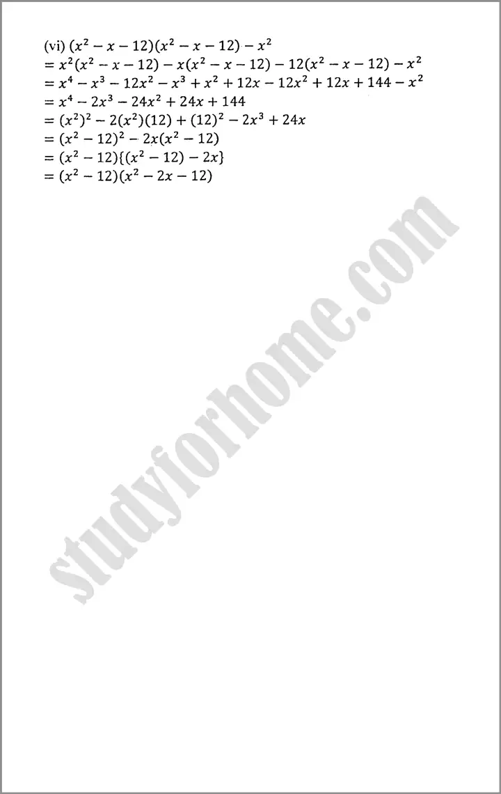 factorization exercise 4 3 mathematics class 9th 06