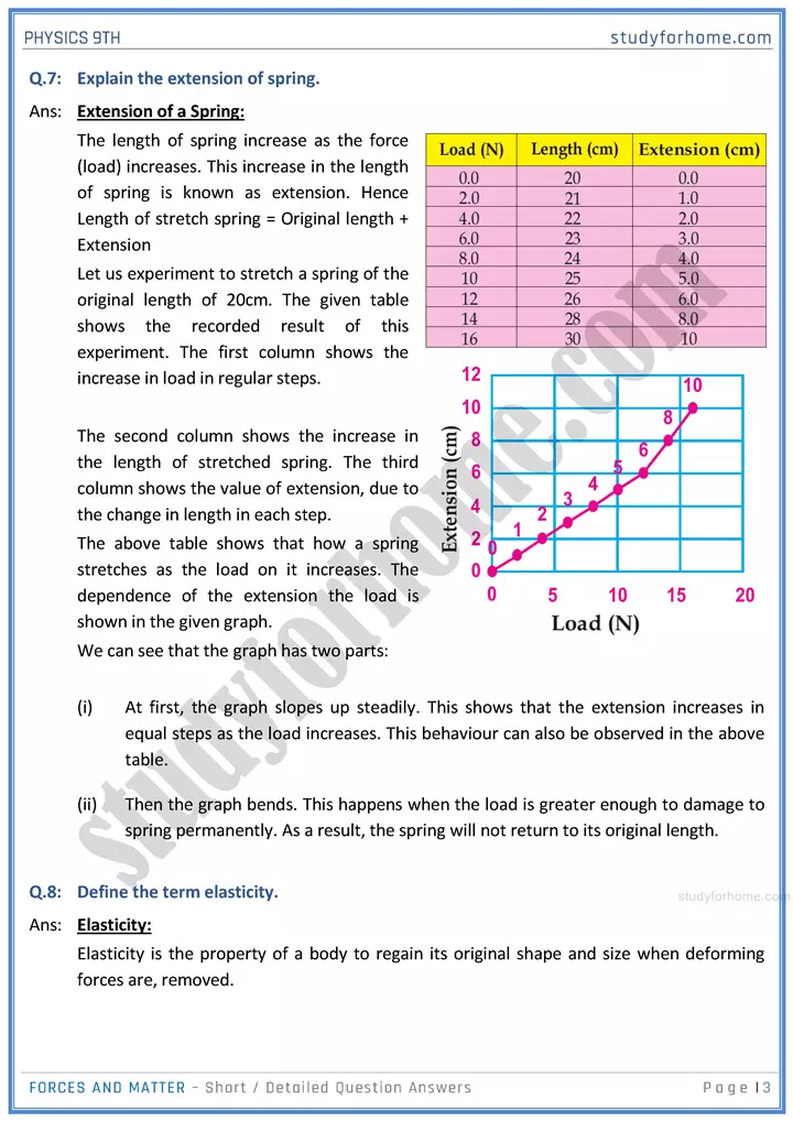 forces and matter short and detailed answer questions physics class 9th 03