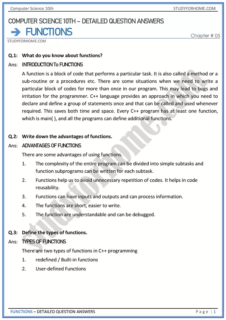 functions-detailed-question-answers-computer-science-class-10th