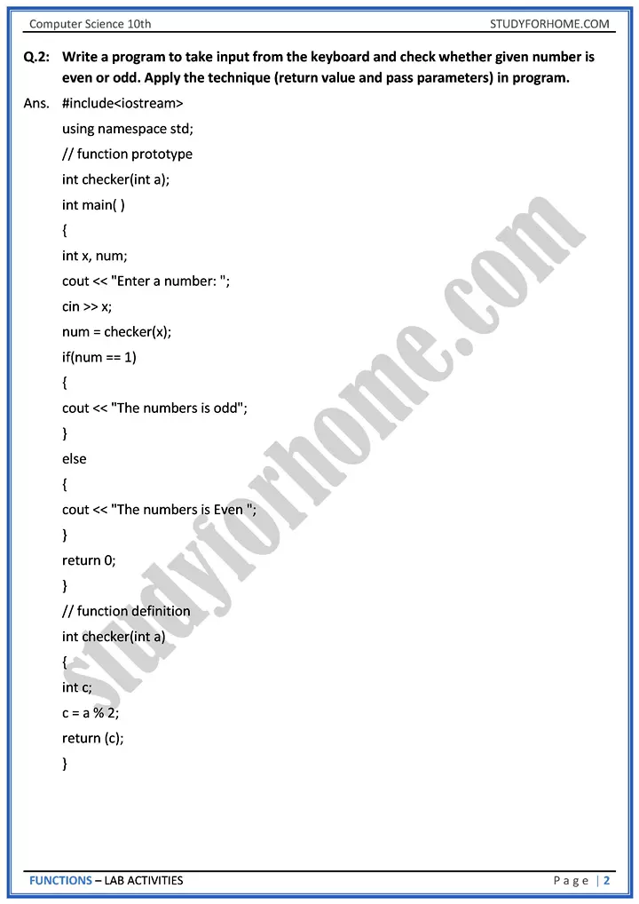 functions lab activities computer science class 10th 02