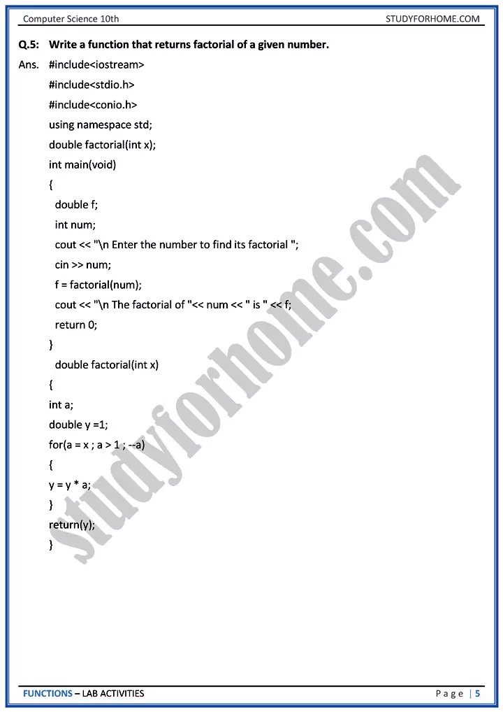 functions lab activities computer science class 10th 05