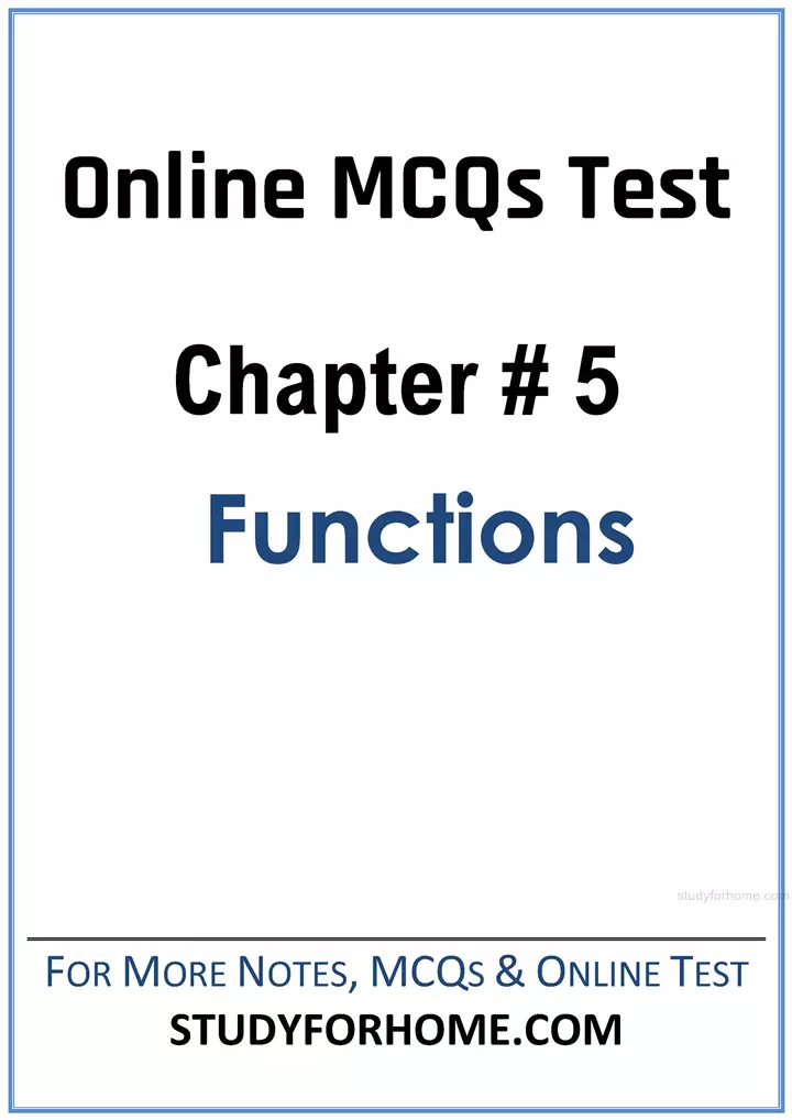 functions-online-mcqs-test-computer-science-class-10th