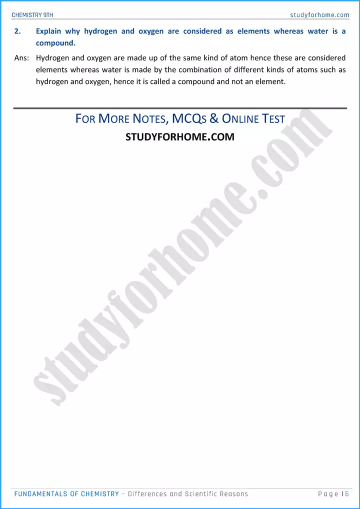 fundamentals of chemistry differences and scientific reasons chemistry class 9th 06