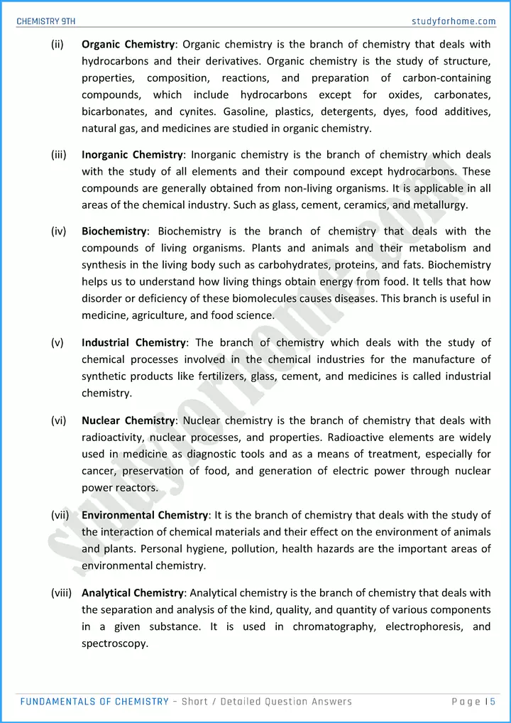 fundamentals of chemistry short and detailed question answers chemistry class 9th 05