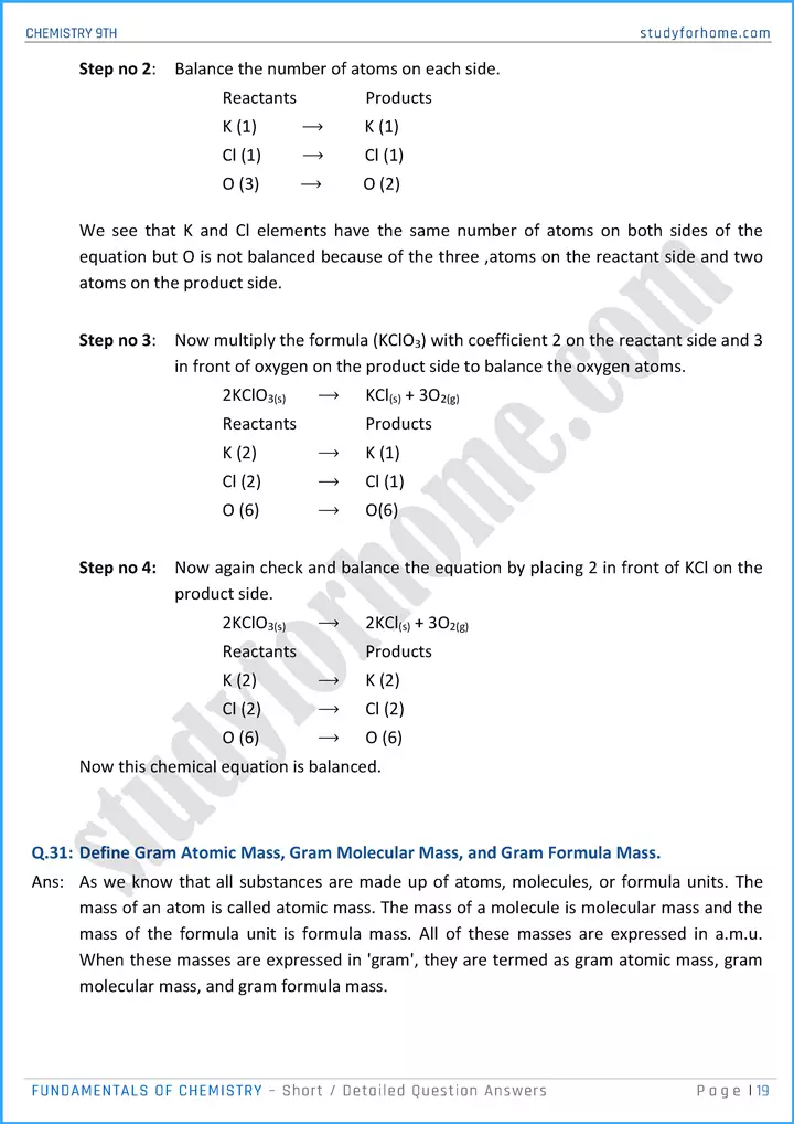 fundamentals of chemistry short and detailed question answers chemistry class 9th 19