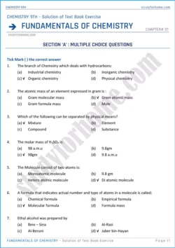 fundamentals-of-chemistry-solution-of-text-book-exercise-chemistry-class-9th