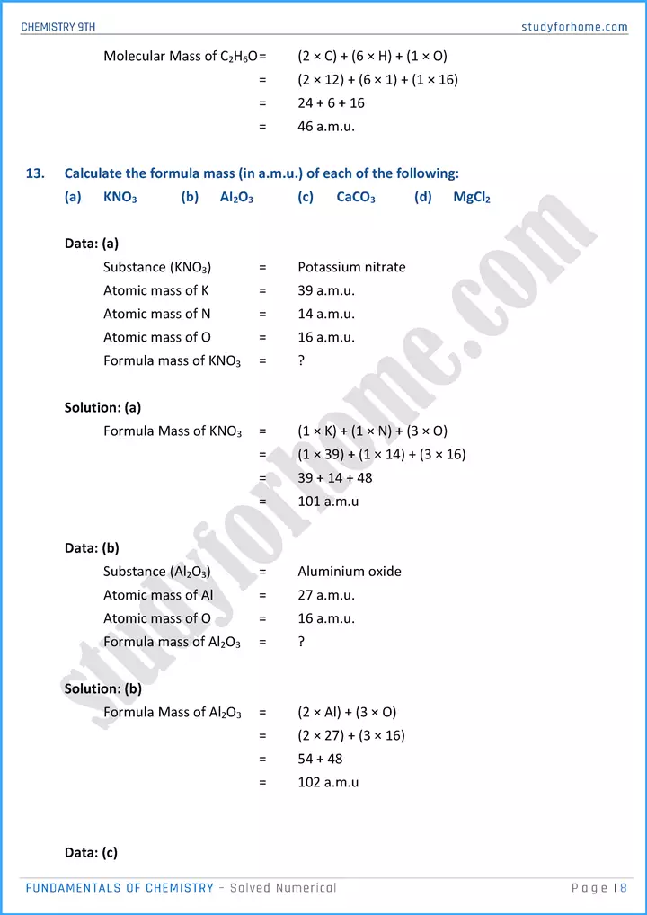 fundamentals of chemistry solved numerical chemistry class 9th 08