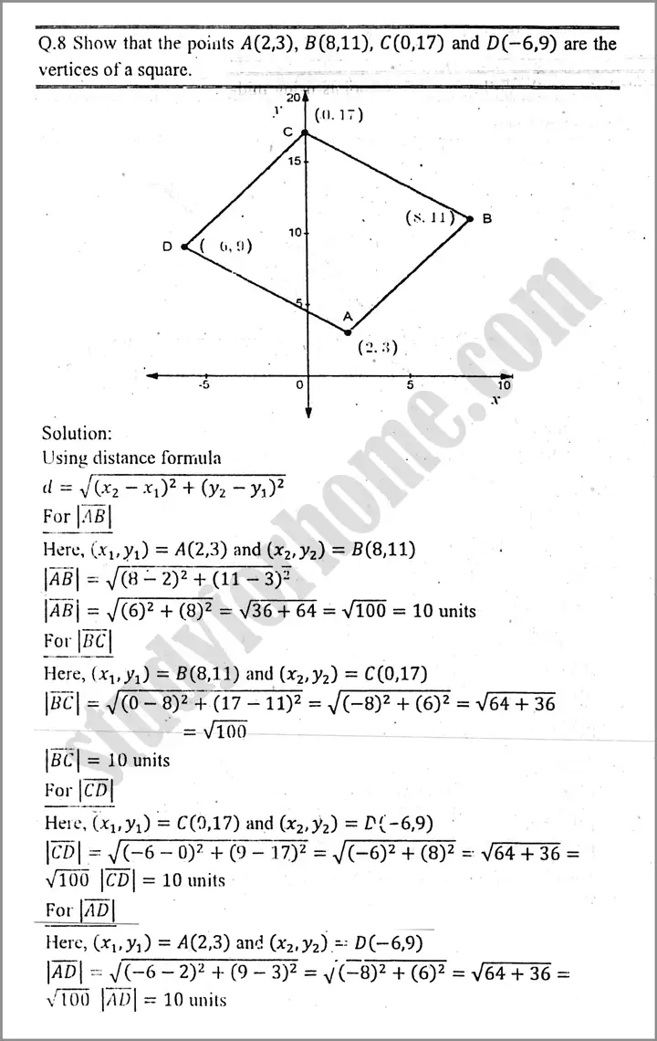 introduction to coordinate geometry exercise 16 2 mathematics class 9th 07