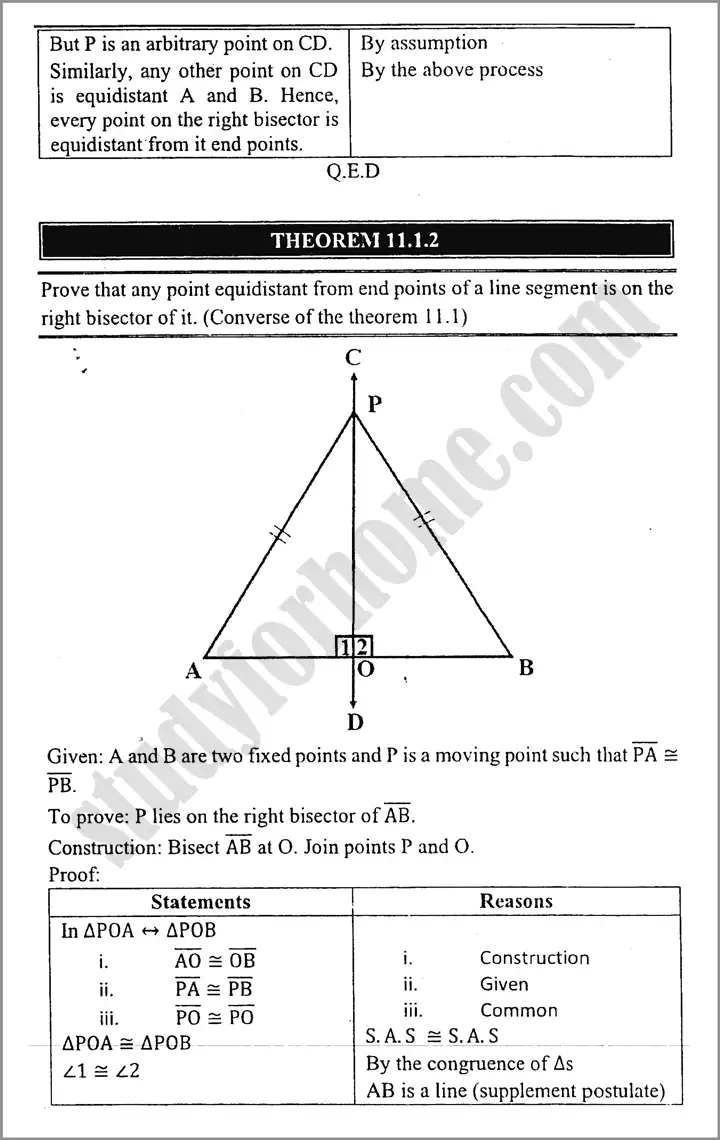 line bisectors and angles bisectors exercise 11 1 mathematics class 9th 02