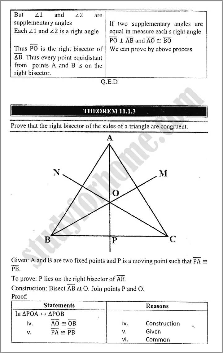 line bisectors and angles bisectors exercise 11 1 mathematics class 9th 03