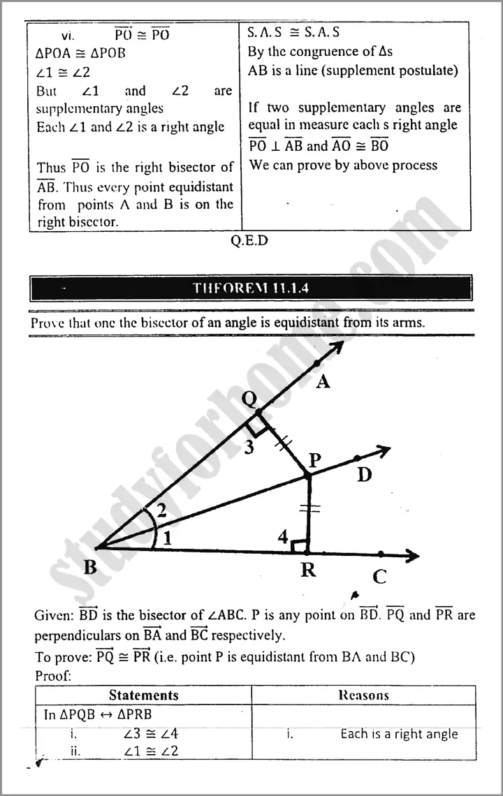 line bisectors and angles bisectors exercise 11 1 mathematics class 9th 04