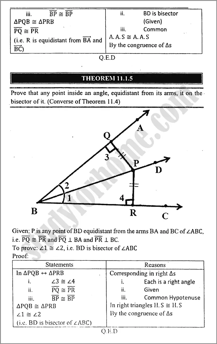 line bisectors and angles bisectors exercise 11 1 mathematics class 9th 05