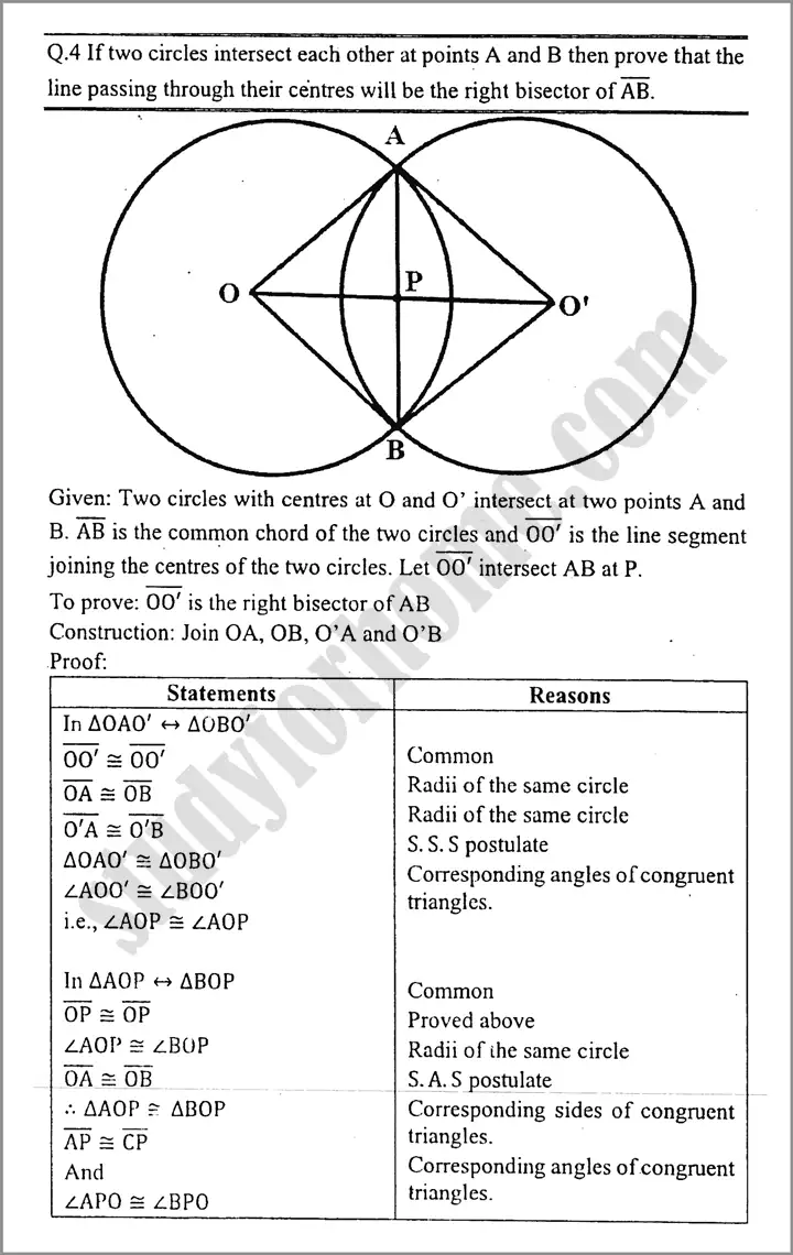 line bisectors and angles bisectors exercise 11 1 mathematics class 9th 10