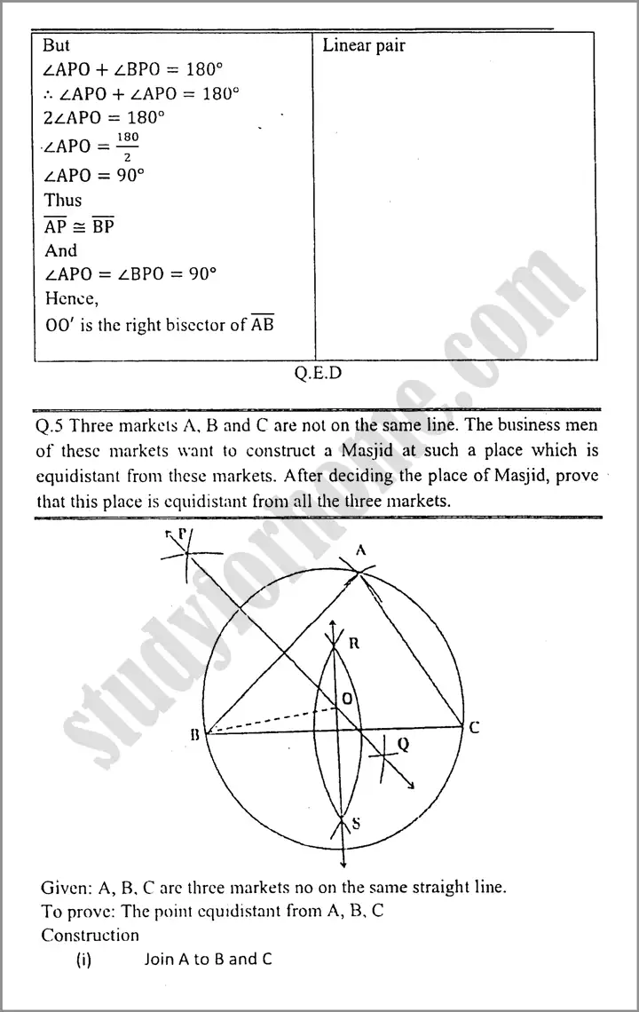 line bisectors and angles bisectors exercise 11 1 mathematics class 9th 11