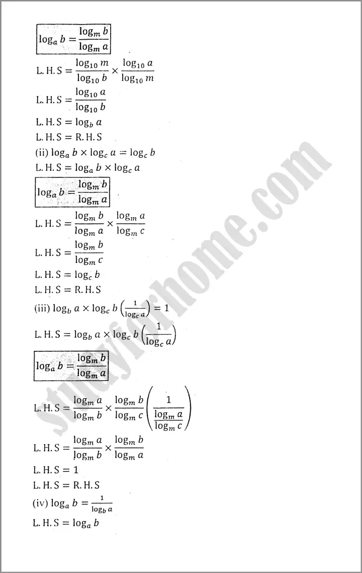 logarithms exercise 2 5 mathematics class 9th 06