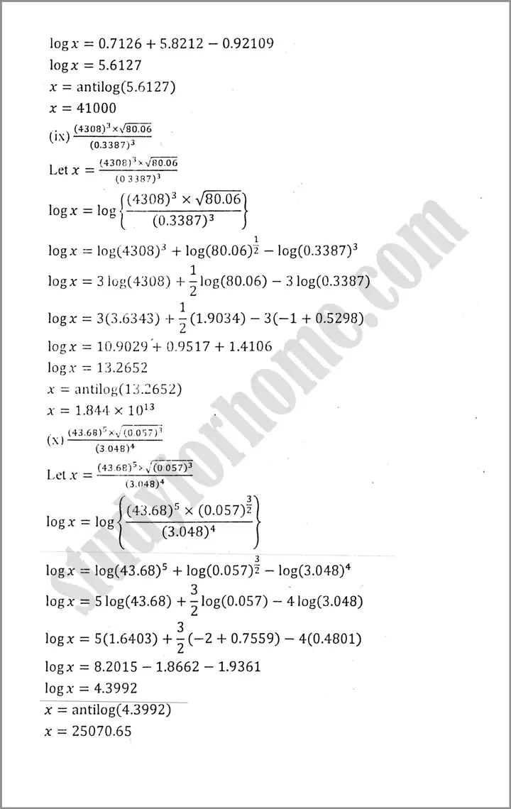 logarithms exercise 2 6 mathematics class 9th 03