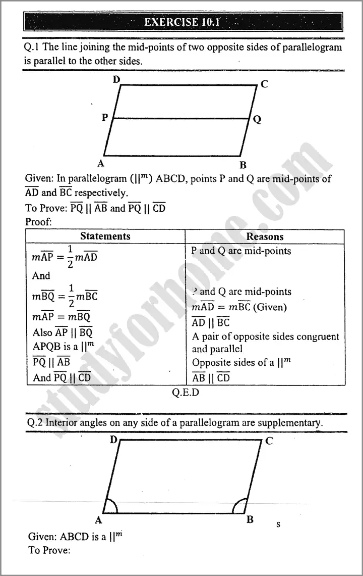 parallelograms and triangles exercise 10 1 mathematics class 9th 08