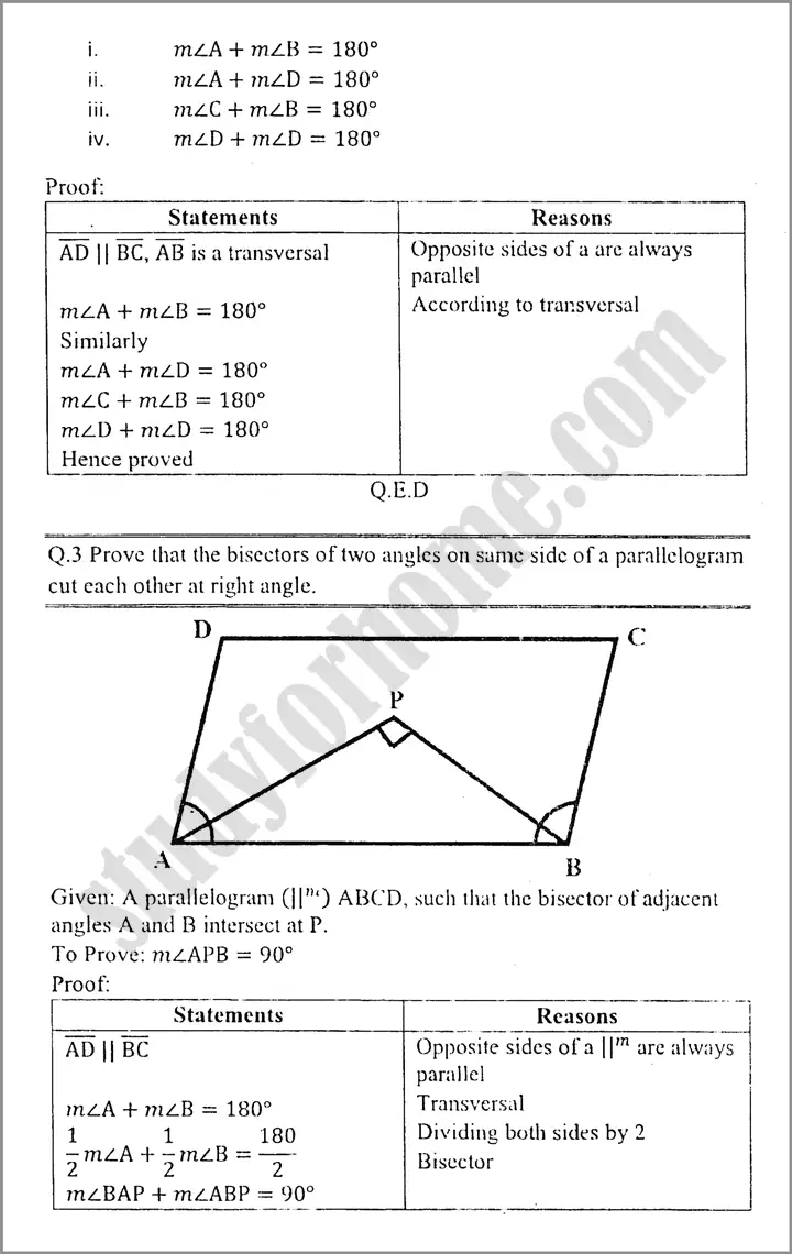 parallelograms and triangles exercise 10 1 mathematics class 9th 09