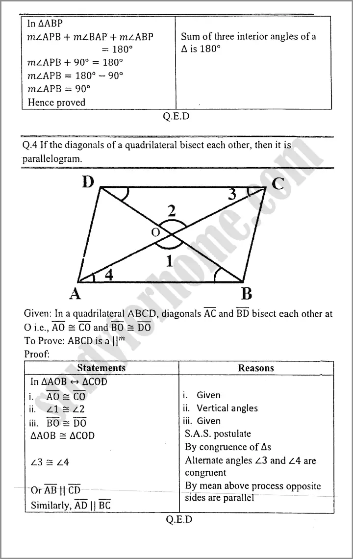 parallelograms and triangles exercise 10 1 mathematics class 9th 10