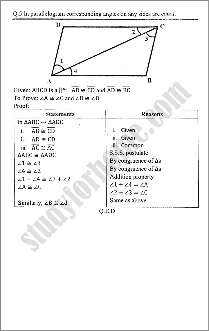 parallelograms and triangles exercise 10 1 mathematics class 9th 11